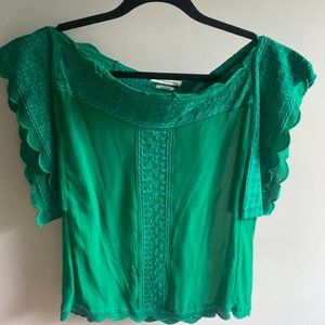 Isabel Marant Etoile Green Embroidered Blouse